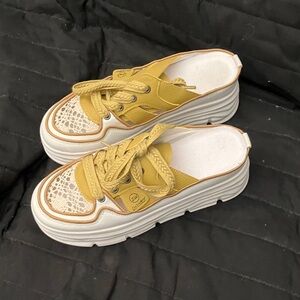 Yellow Lace Women's Sneakers